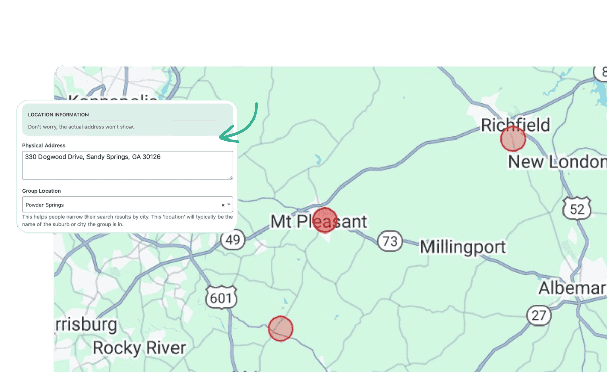 map of church small groups