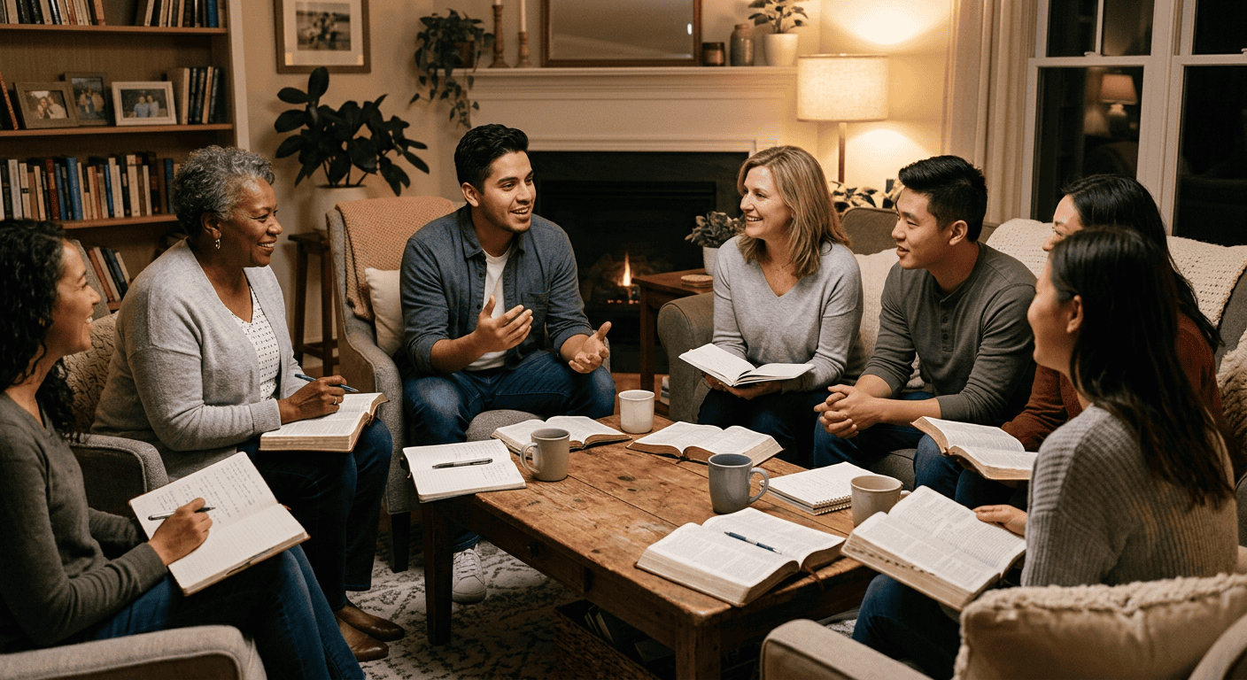 Church small group community meeting — representing local connection and outreach