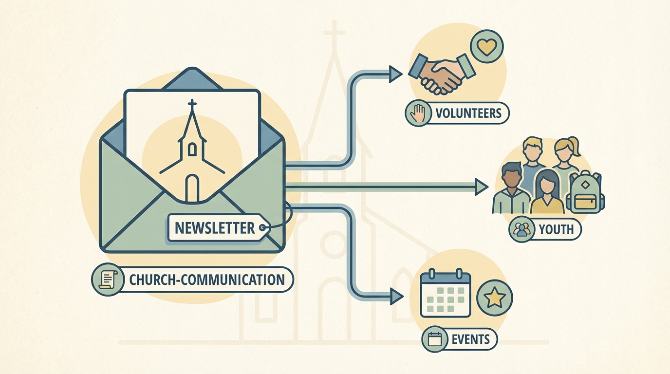 Email list segmentation diagram for church communication